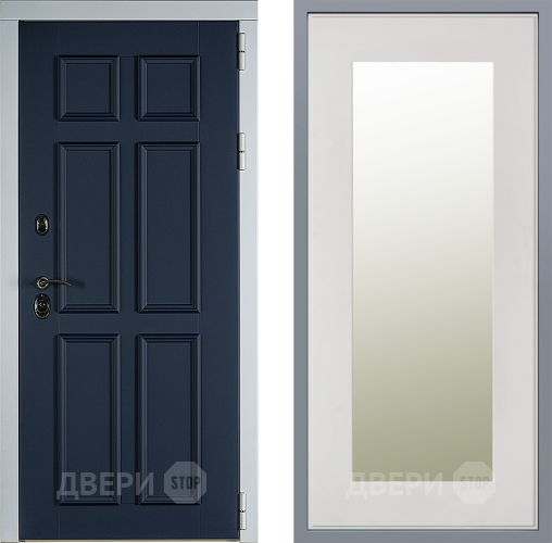 Дверь Заводские двери Стокгольм Зеркало Модерн Белый софт в Ногинск