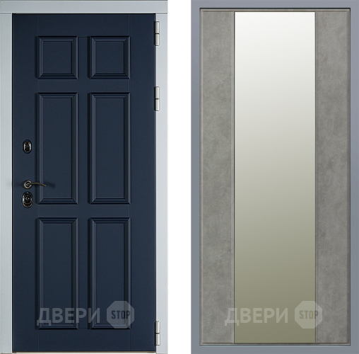 Дверь Заводские двери Стокгольм Зеркало Макси Бетон темный в Ногинск