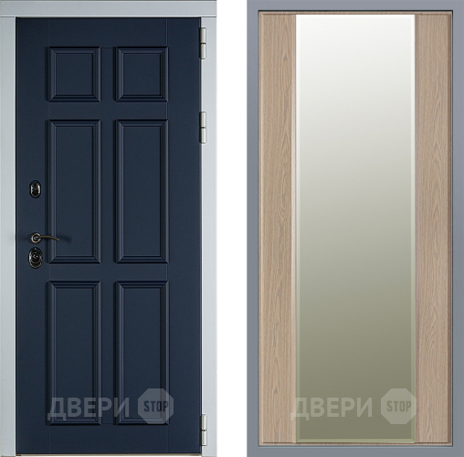 Дверь Заводские двери Стокгольм Зеркало Макси Беленый дуб в Ногинск