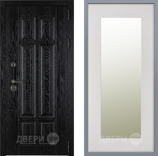 Дверь Заводские двери Мюнхен Зеркало Модерн Белый софт в Ногинск