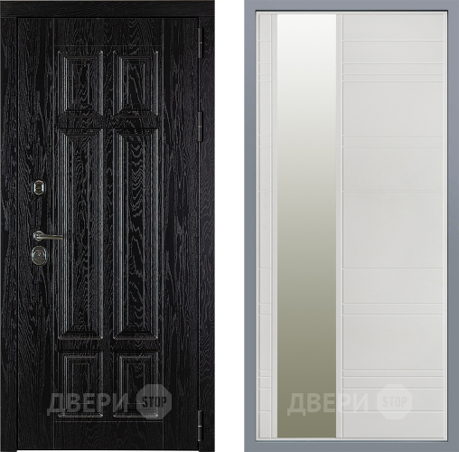 Дверь Заводские двери Мюнхен Зеркало Лира Белый софт в Ногинск