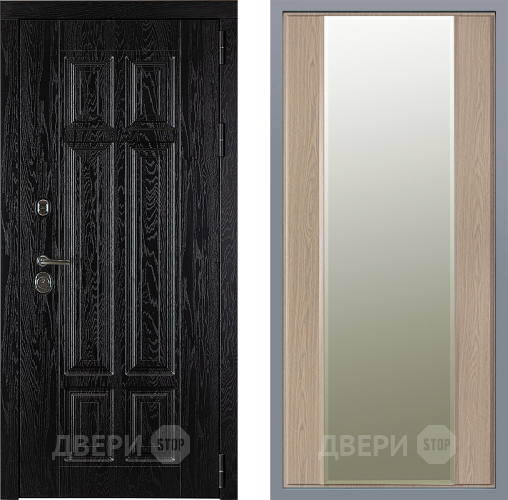 Дверь Заводские двери Мюнхен Зеркало Макси Беленый дуб в Ногинск