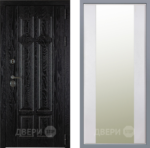 Дверь Заводские двери Мюнхен Зеркало Макси Белый шелк в Ногинск