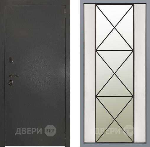 Дверь Заводские двери Эталон 3к антик серебро Зеркало Перфекто Структурное дерево в Ногинск