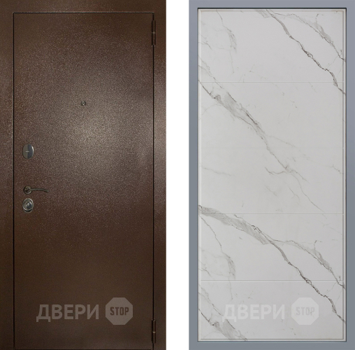 Дверь Заводские двери Эталон 3к антик медь Тривия Мрамор белый в Ногинск