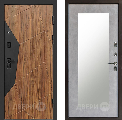 Входная металлическая Дверь Престиж Avangard Зеркло Пастораль Бетон светлый в Ногинск