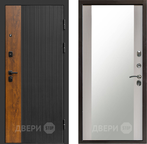 Входная металлическая Дверь Престиж Prestizh Зеркало Лиственница белая в Ногинск