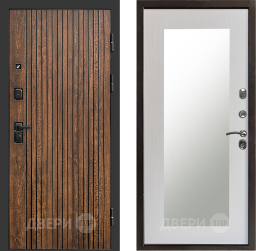 Входная металлическая Дверь Престиж Tvist Зеркло Пастораль Лиственница белая в Ногинск