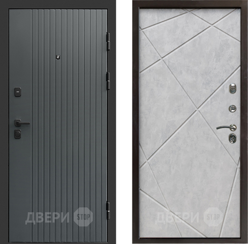 Входная металлическая Дверь Престиж Tvist Grey Лучи Бетон светлый в Ногинск