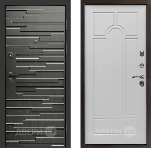 Входная металлическая Дверь Престиж Rivera Арка Лиственница белая в Ногинск