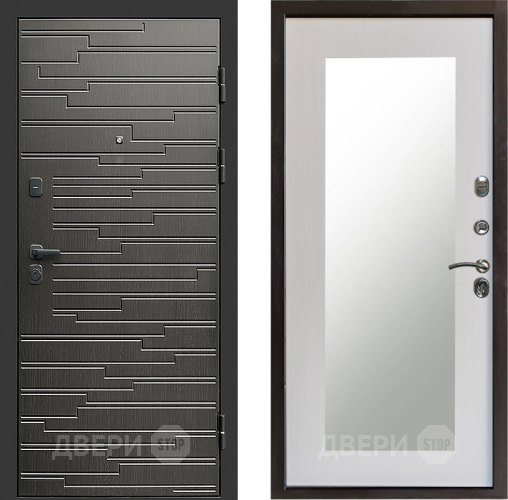 Входная металлическая Дверь Престиж Rivera Зеркло Пастораль Лиственница белая в Ногинск