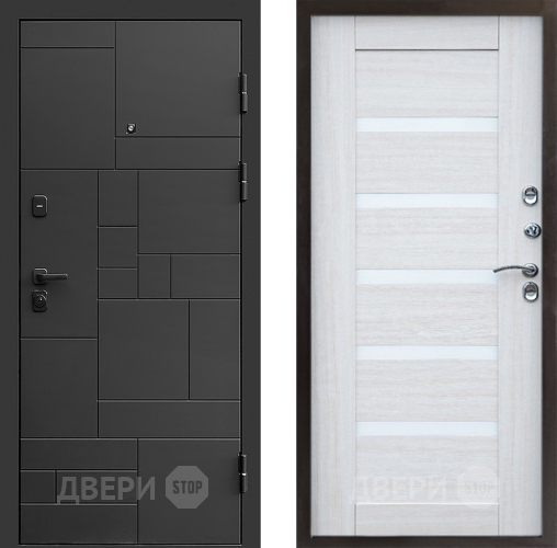 Входная металлическая Дверь Престиж Kvadro Царга Лиственница белая в Ногинск