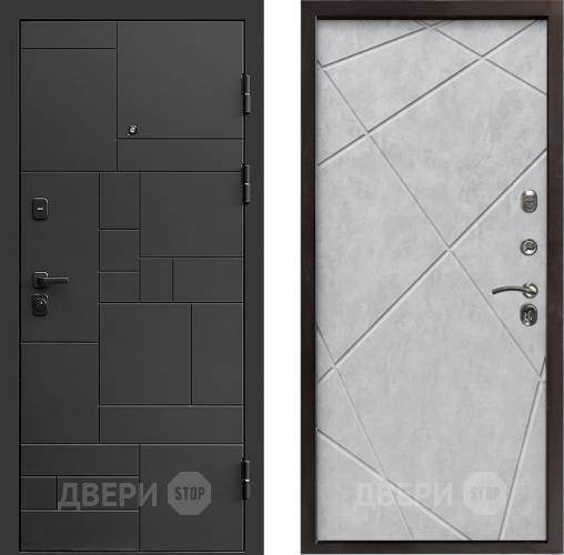 Входная металлическая Дверь Престиж Kvadro Лучи Бетон светлый в Ногинск