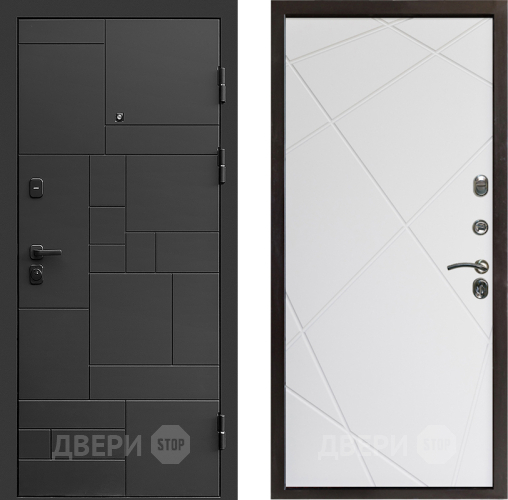 Входная металлическая Дверь Престиж Kvadro Лучи Бетон белый в Ногинск