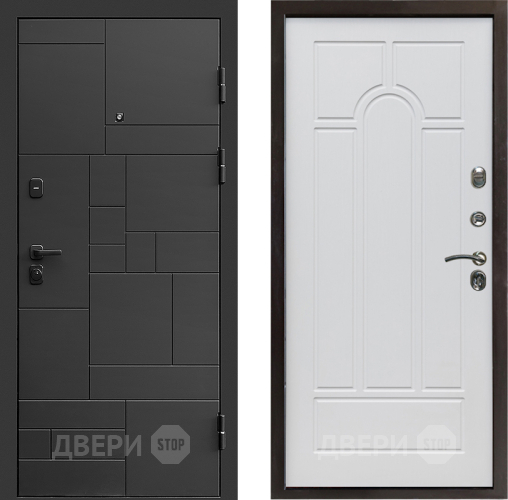 Входная металлическая Дверь Престиж Kvadro Арка Белое дерево в Ногинск