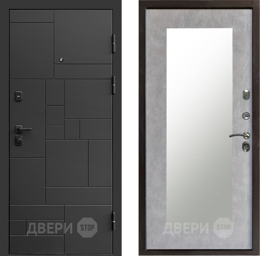 Дверь Престиж Kvadro Зеркло Пастораль Бетон светлый в Ногинск