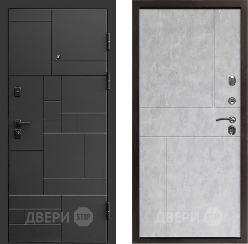 Входная металлическая Дверь Престиж Kvadro Горизонт Бетон светлый в Ногинск