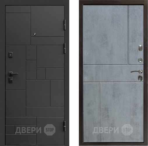Входная металлическая Дверь Престиж Kvadro Горизонт Бетон темный в Ногинск