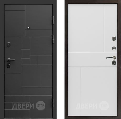 Входная металлическая Дверь Престиж Kvadro Горизонт Бетон белый в Ногинск