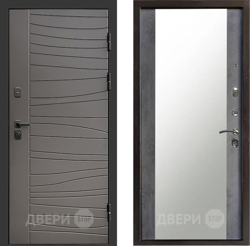 Входная металлическая Дверь Престиж Siciliya Зеркало Бетон темный в Ногинск