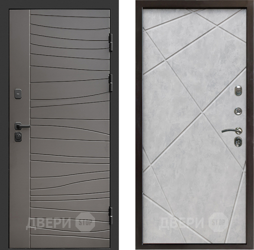 Входная металлическая Дверь Престиж Siciliya Лучи Бетон светлый в Ногинск