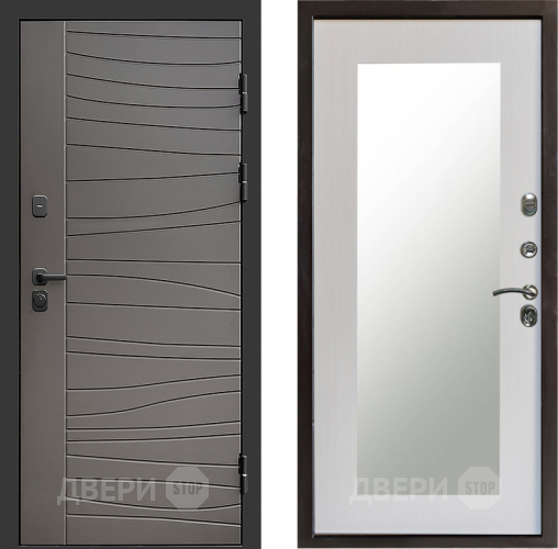 Входная металлическая Дверь Престиж Siciliya Зеркло Пастораль Лиственница белая в Ногинск