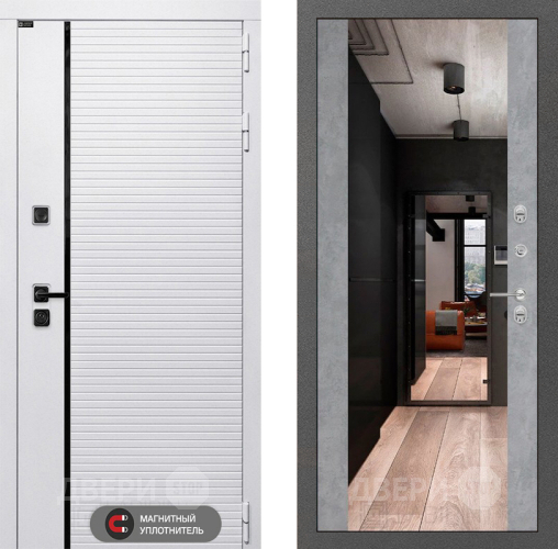 Дверь Лабиринт (LABIRINT) Royal Зеркало Максимум Бетон светлый в Ногинск