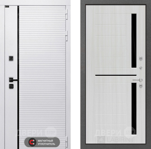 Входная металлическая Дверь Лабиринт (LABIRINT) Royal 02 Сандал белый в Ногинск