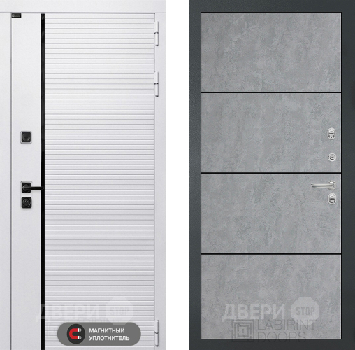 Входная металлическая Дверь Лабиринт (LABIRINT) Royal 25 Бетон светлый в Ногинск