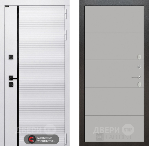 Входная металлическая Дверь Лабиринт (LABIRINT) Royal 13 Грей софт в Ногинск