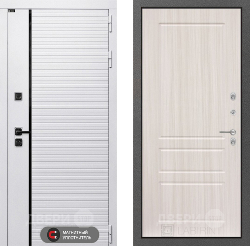 Входная металлическая Дверь Лабиринт (LABIRINT) Royal 03 Сандал белый в Ногинск