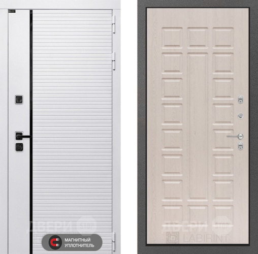 Входная металлическая Дверь Лабиринт (LABIRINT) Royal 04 Беленый дуб в Ногинск