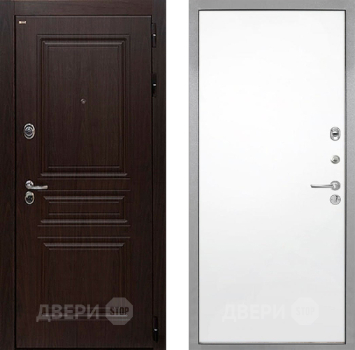 Входная металлическая Дверь Интекрон (INTECRON) Брайтон Тиковое Дерево Гладкая Силк Сноу в Ногинск