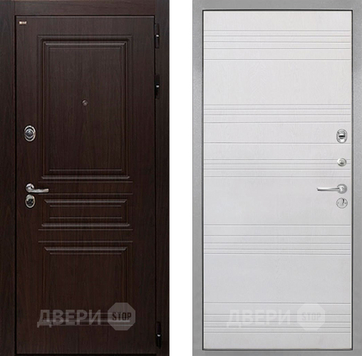 Входная металлическая Дверь Интекрон (INTECRON) Брайтон Тиковое Дерево ФЛ-316 Белый ясень в Ногинск