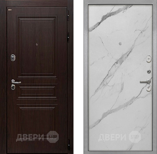 Входная металлическая Дверь Интекрон (INTECRON) Брайтон Тиковое Дерево Гладкая Мрамор натуральный арктик в Ногинск