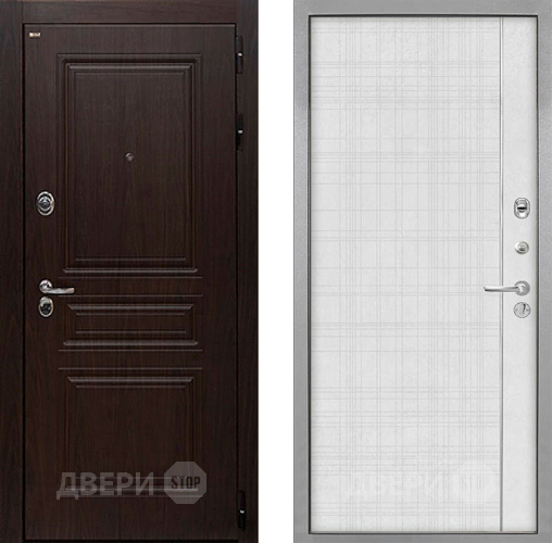 Входная металлическая Дверь Интекрон (INTECRON) Брайтон Тиковое Дерево В-07 с молдингом Лофт белый в Ногинск