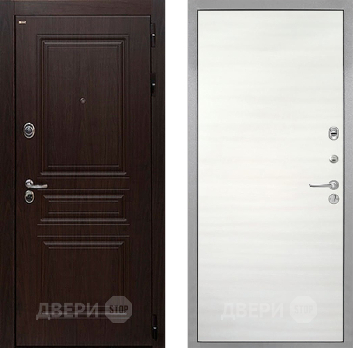 Входная металлическая Дверь Интекрон (INTECRON) Брайтон Тиковое Дерево Гладкая Дуб сильвер поперечный в Ногинск