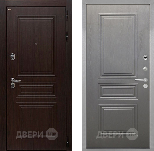 Входная металлическая Дверь Интекрон (INTECRON) Брайтон Тиковое Дерево ФЛ-243 Графит вуд дуб в Ногинск