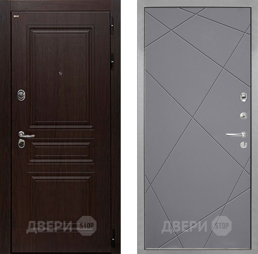 Входная металлическая Дверь Интекрон (INTECRON) Брайтон Тиковое Дерево Лучи-М Графит софт в Ногинск
