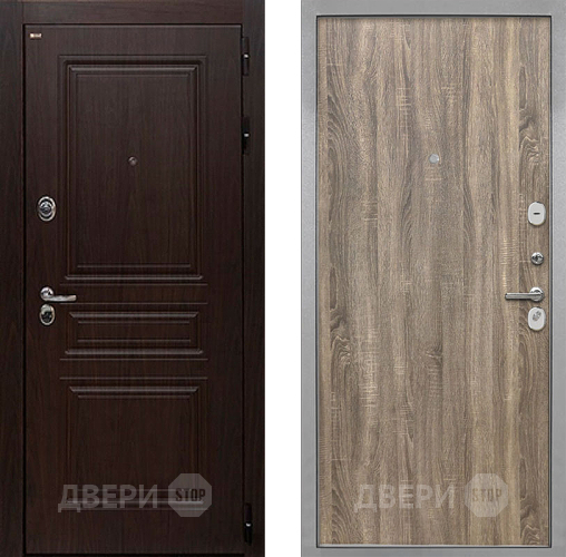 Входная металлическая Дверь Интекрон (INTECRON) Брайтон Тиковое Дерево Гладкая Дуб турин в Ногинск
