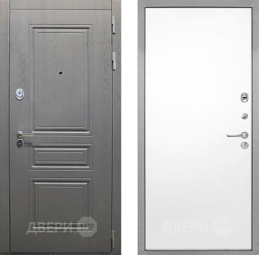 Входная металлическая Дверь Интекрон (INTECRON) Брайтон Графит Гладкая Силк Сноу в Ногинск