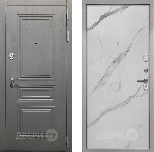 Входная металлическая Дверь Интекрон (INTECRON) Брайтон Графит Гладкая Мрамор натуральный арктик в Ногинск