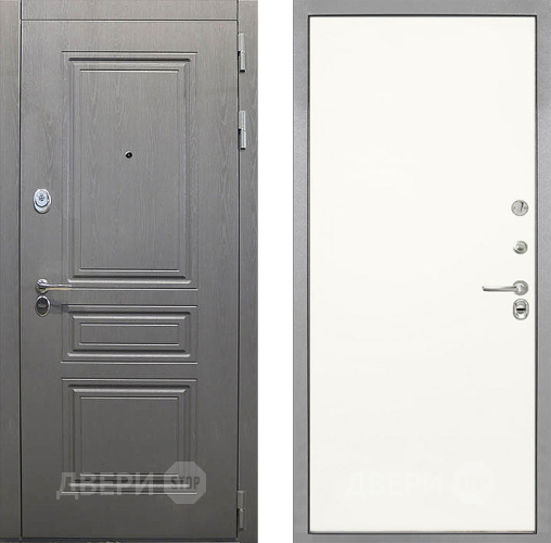 Входная металлическая Дверь Интекрон (INTECRON) Брайтон Графит Гладкая Слоновая кость в Ногинск