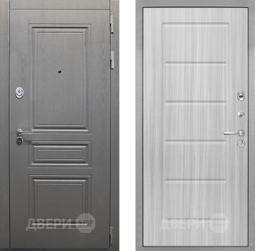 Входная металлическая Дверь Интекрон (INTECRON) Брайтон Графит ФЛ-39 Сандал белый в Ногинск