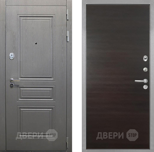 Входная металлическая Дверь Интекрон (INTECRON) Брайтон Графит Гладкая Эковенге поперечный в Ногинск