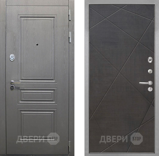 Входная металлическая Дверь Интекрон (INTECRON) Брайтон Графит Лучи-М Венге распил кофе в Ногинск