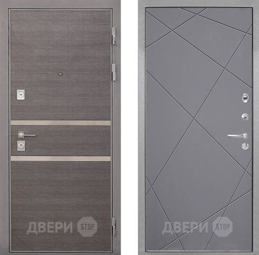 Входная металлическая Дверь Интекрон (INTECRON) Неаполь Лучи-М Графит софт в Ногинск