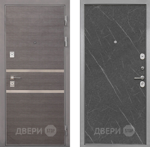Входная металлическая Дверь Интекрон (INTECRON) Неаполь Гладкая Гранит лава оникс в Ногинск