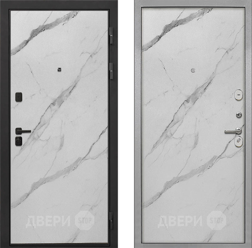 Входная металлическая Дверь Интекрон (INTECRON) Профит Black Мрамор Арктик Гладкая Мрамор натуральный арктик в Ногинск