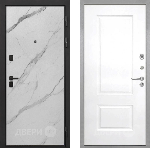 Входная металлическая Дверь Интекрон (INTECRON) Профит Black Мрамор Арктик Альба Роял Вуд белый в Ногинск